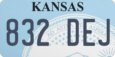 KS license plate 832DEJ