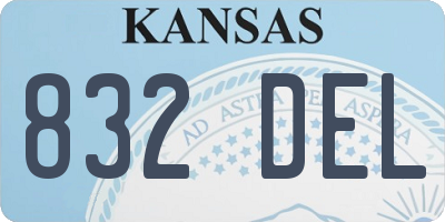 KS license plate 832DEL