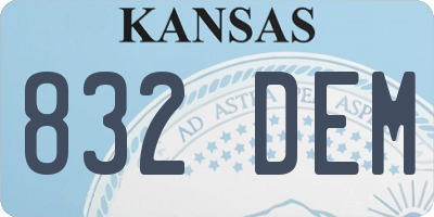 KS license plate 832DEM