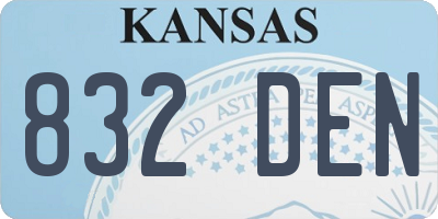 KS license plate 832DEN