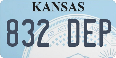 KS license plate 832DEP