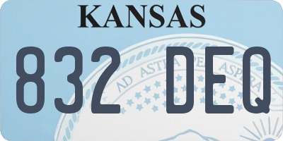 KS license plate 832DEQ