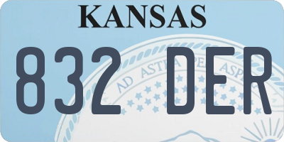 KS license plate 832DER