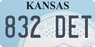 KS license plate 832DET