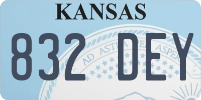 KS license plate 832DEY