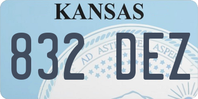 KS license plate 832DEZ