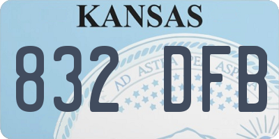 KS license plate 832DFB