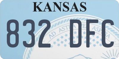KS license plate 832DFC