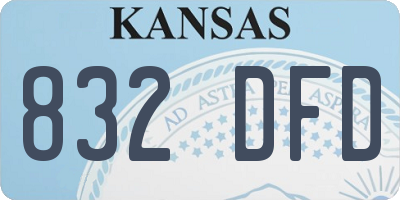 KS license plate 832DFD