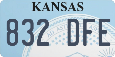 KS license plate 832DFE