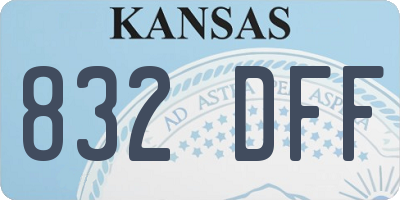 KS license plate 832DFF