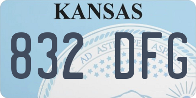 KS license plate 832DFG