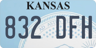 KS license plate 832DFH