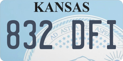 KS license plate 832DFI