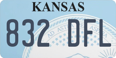 KS license plate 832DFL