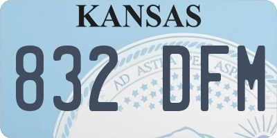 KS license plate 832DFM
