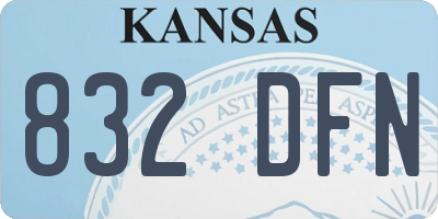 KS license plate 832DFN