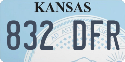 KS license plate 832DFR