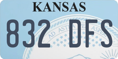 KS license plate 832DFS