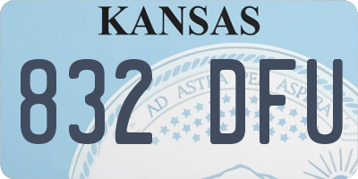 KS license plate 832DFU