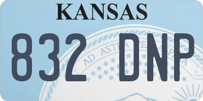 KS license plate 832DNP