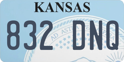 KS license plate 832DNQ