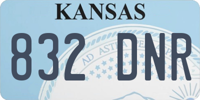 KS license plate 832DNR