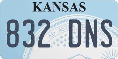 KS license plate 832DNS