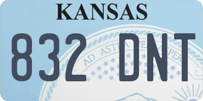 KS license plate 832DNT
