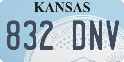 KS license plate 832DNV