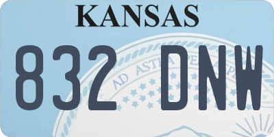 KS license plate 832DNW