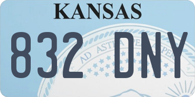 KS license plate 832DNY