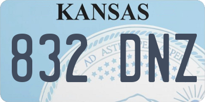 KS license plate 832DNZ
