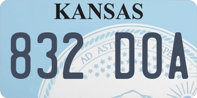 KS license plate 832DOA