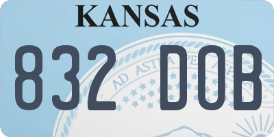 KS license plate 832DOB