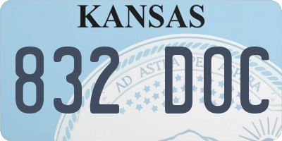 KS license plate 832DOC