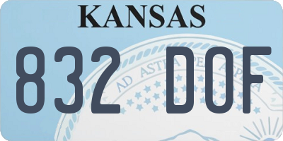 KS license plate 832DOF