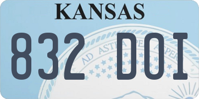 KS license plate 832DOI