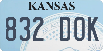 KS license plate 832DOK