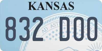 KS license plate 832DOO