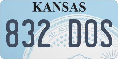 KS license plate 832DOS