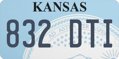 KS license plate 832DTI