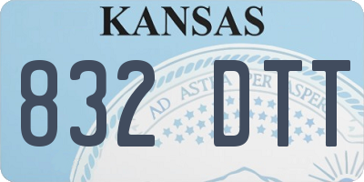 KS license plate 832DTT
