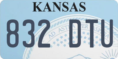 KS license plate 832DTU