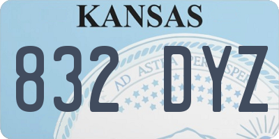 KS license plate 832DYZ