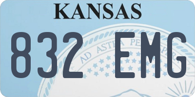 KS license plate 832EMG