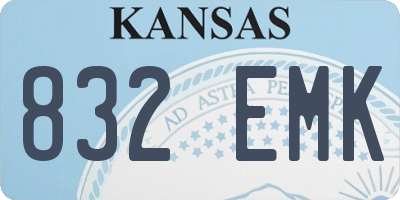 KS license plate 832EMK