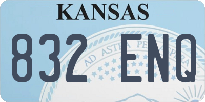 KS license plate 832ENQ