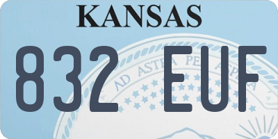KS license plate 832EUF