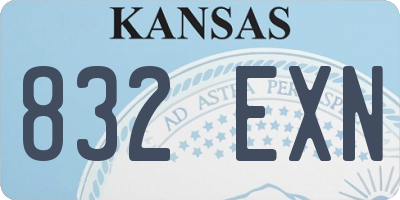 KS license plate 832EXN